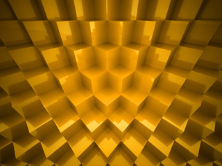 Gold abstract cubes background