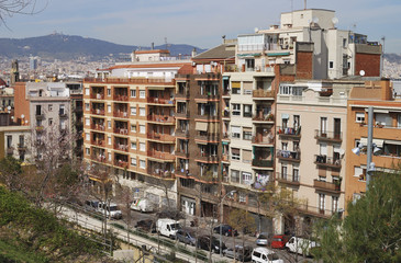 Apartment buildings in Barcelona. Catalonia. Spain