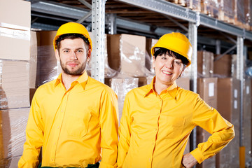 Workers in warehouse