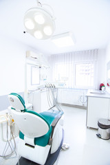 Dentist tools and professional dentistry chair