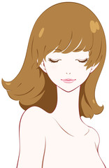 女性　美容　目を閉じる