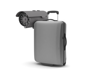 Security - video surveillance camera and suitcase