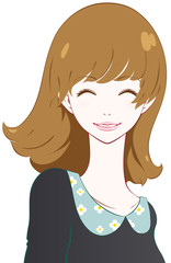 ファッション　女性　笑う