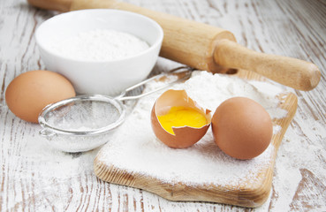 baking ingredients on a table