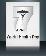 Beautiful text 7 April world health day brochure caduceus medica