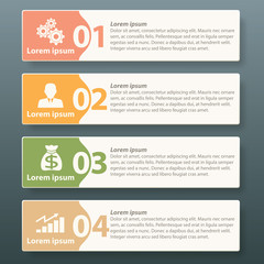 Infographic four label template design