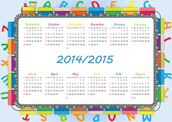 school calendar from 2014 to 2015