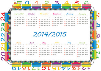 school calendar from 2014 to 2015