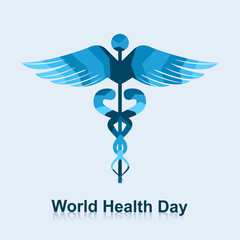 Caduceus medical symbol beautiful world health day vector illust