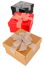 Gift boxes isolated on white