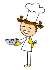 Cute little girl with cookies