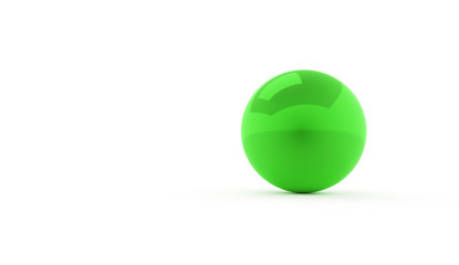 Single green sphere rendered isolated