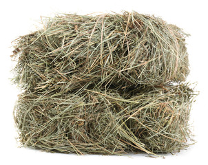 Hay, isolated on white