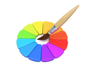 Obraz premium Color wheel and paintbrush