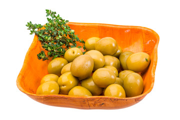 Green gigant olives