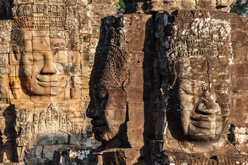 Fototapeta premium Faces of Bayon temple, Angkor, Cambodia
