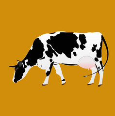 Dairy Cow.Sticker.Vector