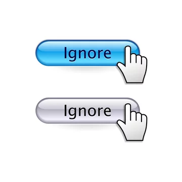 Buttons with cursor hand. Ignore button. Stock Vector | Adobe Stock