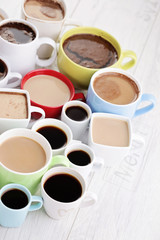 Obraz na płótnie Canvas lots of coffee cups