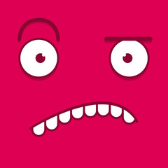Naklejka premium A Vector Cute Cartoon Pink Confused Face