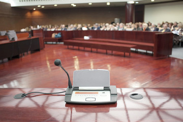 microphone at prosecution