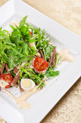 Tasty salad of beef tongue