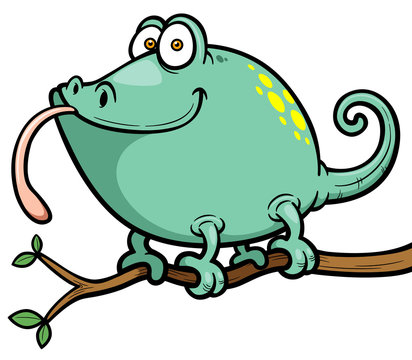 Vector illustration of Cartoon Chameleon