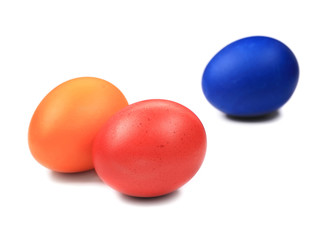 red orange and blue easter eggs
