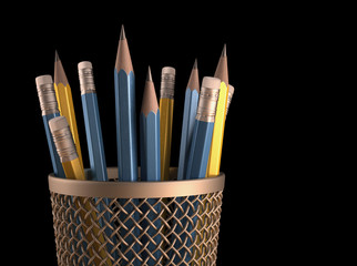 Pencils, clipping path included.