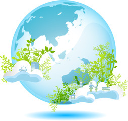 緑と地球と街と人