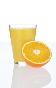 Orange Juice in glass with fruit