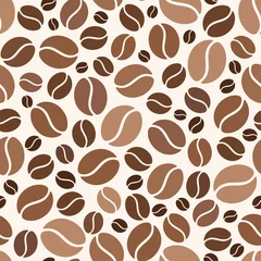 Wall murals Coffee Seamless background with coffee beans. Vector illustration.