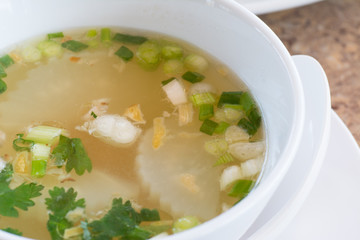 Thai food, famous soup with vegetables and pork