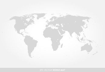 Fototapeta na wymiar Light gray detailed world map