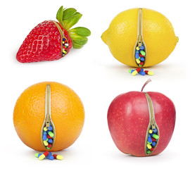 zipper fruits and pills
