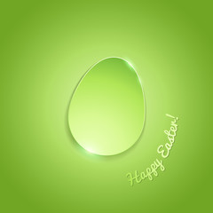Simple shiny flat egg on gradient background - green color.