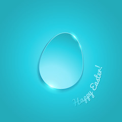 Simple shiny flat egg on gradient background - blue-green color.
