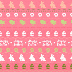 Seamless easter pattern with symbols - red color