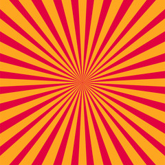Colorful yellow and red ray sunburst style abstract background