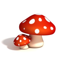 mushrooms 3d illustration