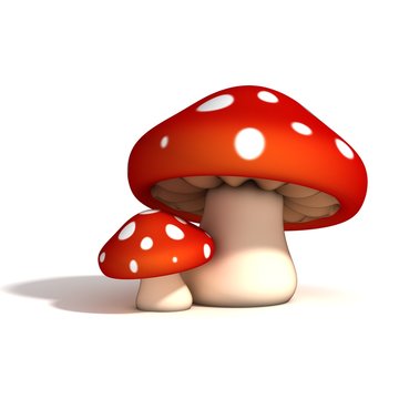 mushrooms 3d illustration