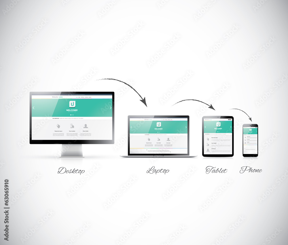Canvas Prints responsive web design development in modern electronic devices