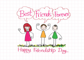 Obraz na płótnie Canvas Happy Friendship Day and Best Friends Forever idea design