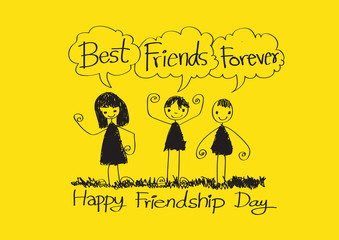 Happy Friendship Day and Best Friends Forever idea design