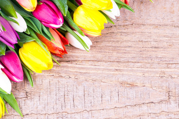Tulpen auf Holz