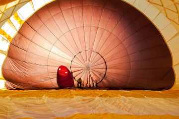 View inside a large balloon