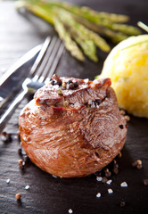 Fresh beef steak with grilled vegetable