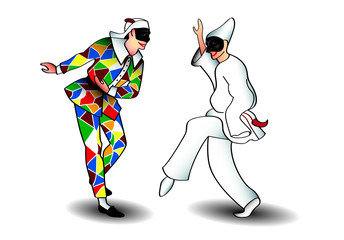 pulcinella e arlecchino