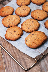 Homemade wholegrain cookies with chocolate