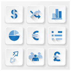 Business Financial Flat Icons Set